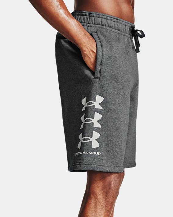 Men's UA Rival Fleece Multilogo Shorts, Gray, pdpMainDesktop image number 2